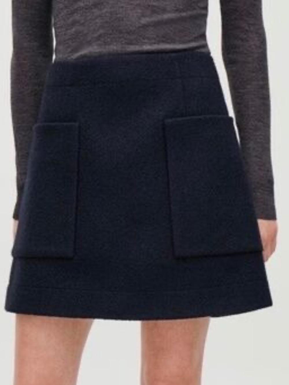 COS Boiled Wool A-Line Mini Skirt with Patch Pockets - Size 2